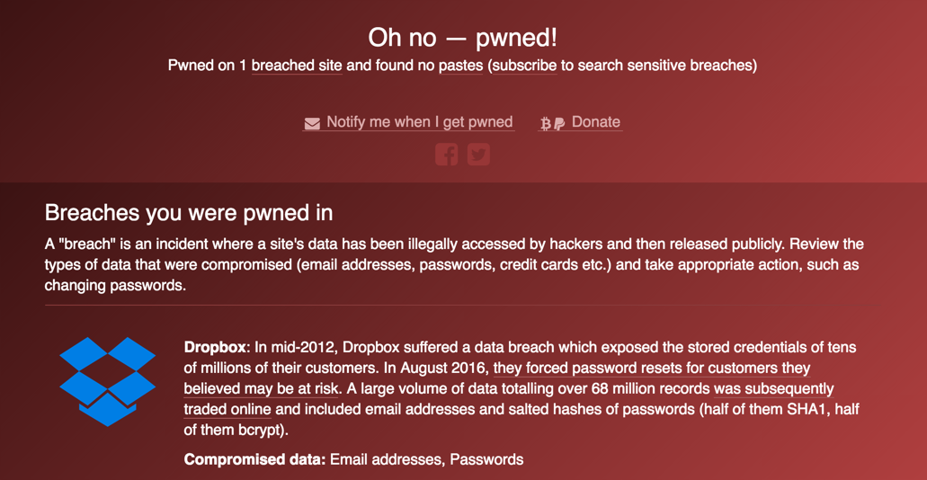 Yes, I have been pwned.